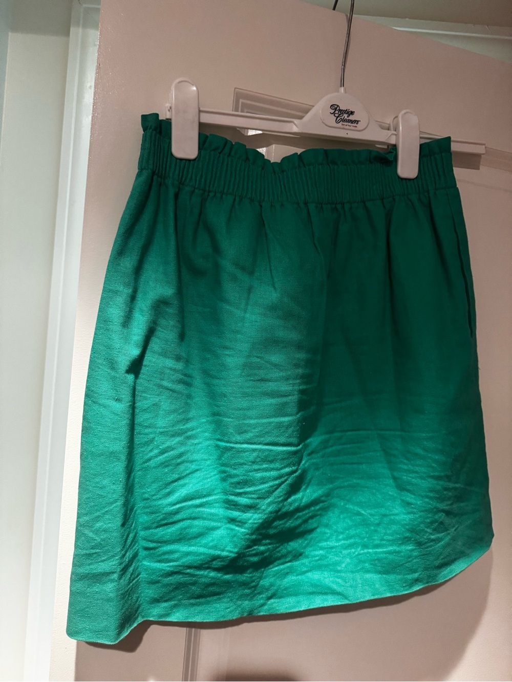 J. Crew Green Elastic-Waist Skirt